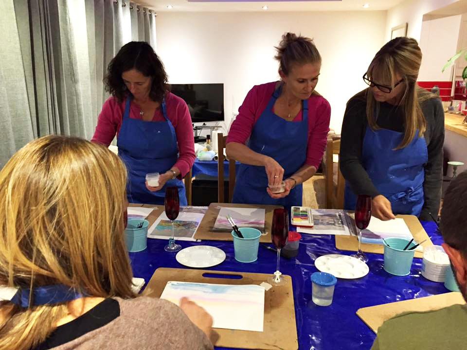 painting and prosecco