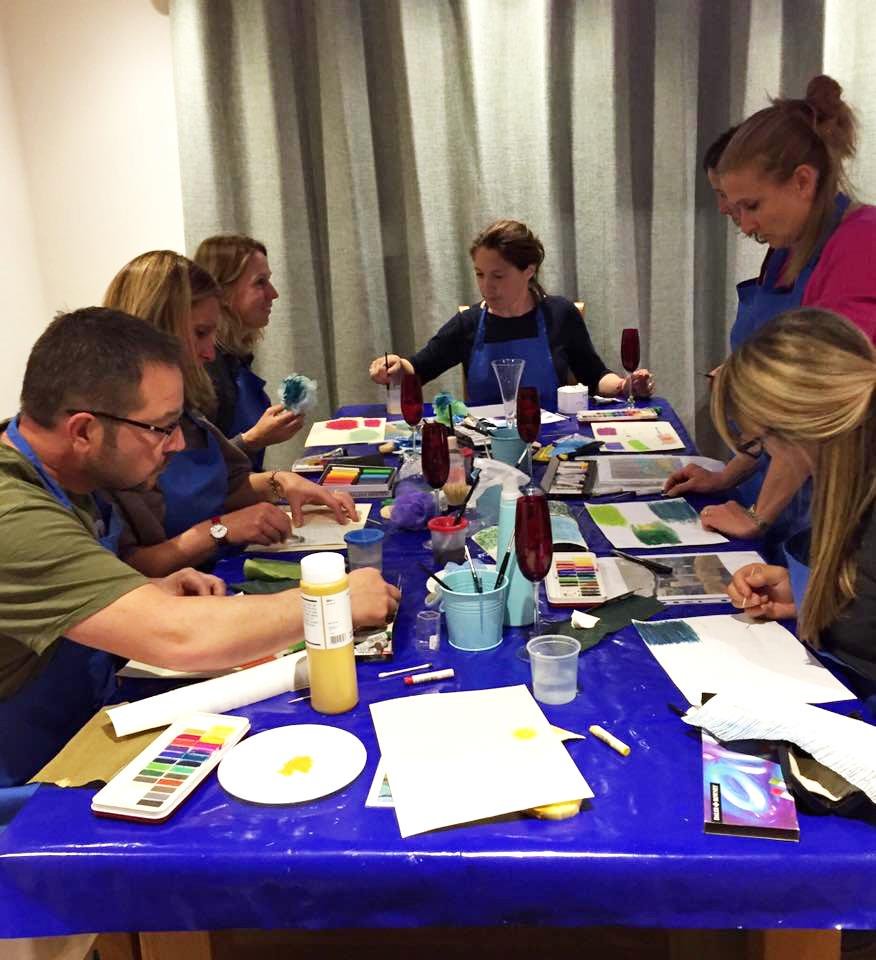 painting and prosecco